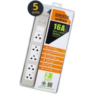 SUNTECH ชุดปลั๊กพ่วง มอก. PL 1 สวิตซ์ 5 ช่อง 16A 3500 วัตต์ ขนาดสายไฟ 1.5 Sq.mm ยาว 3  5 เมตร