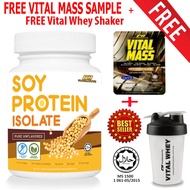 Pharmanutri Soy Protein Isolate 1kg, (Unflavor) 91% Protein+Vital Mass Sample+Shaker-Vegan Protein M
