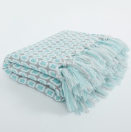 Plaid Knitted Blanket Puff Solid Color Blankets With Tassels Nordic Decorative Bedspread For Sofa Bed Autumn Winter Warm Blanket