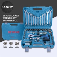 SANCY BEYOND 61pcs Combination Socket Wrench Set Automotive Repair Tools Box Ratchet Spanner Kit Wit