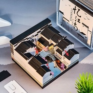 年手撕台历江南水乡故宫黄鹤楼城市景点便签手撕纸雕日历Year Hand Tear Taiwan Calendar Jiangnan Water Town Forbidden City Yellow C