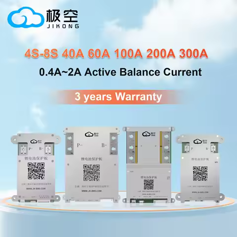 JIKONG Jk Bms Active Balance Bms 3S 4S 5S 6S 7S 8S 0.4A~2A Active Smart Bms 40A 60A 100A 200A 300A L