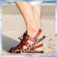 Men Sandals Leather  Beach Casual Shoes Outdoor Summer Fashion Gladiator Shoes