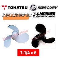 Aluminium Propeller BESI for MERCURY / Mariner / Tohatsu Outboard 2.5/3.3/3.5HP 2 st outboard