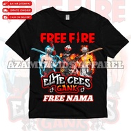 🐶🐶 NEW  ใหม่ล่าสุด Free Fire Character FF  Fire เสื้อยืดเด็ก 3 ตัวอักษร FF SG OPM One Puch Man Elite
