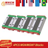 4PCS MGN7C MGN7H MGW7C MGW7H Carriage Block Miniature Linear Guide Slide Block For MGNR7 MGWR7 Linea