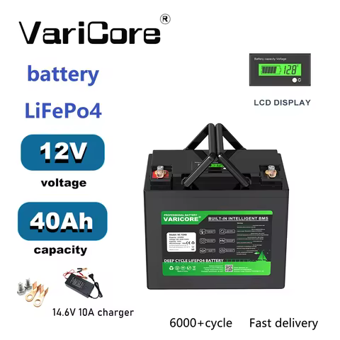 VariCore 12.8V 40Ah LiFePO4 Battery, A Grade Cells, Built-in BMS, EU Local Stock