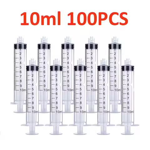 100Pcs 10ml Sterile Luer Lock Syringe individually Packed Dispenser Tool For Measuring Nutrient Hydr