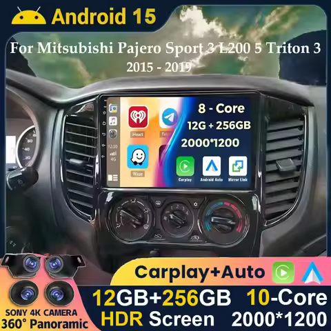 Android 15 Stereo For Mitsubishi Pajero Sport 3 L200 5 Triton 3 2015 2016 2017 2018 2019 Multimedia