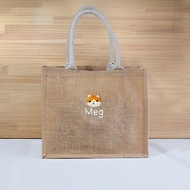 【Q-cute】袋子系列-黃麻袋B5-狗頭、貓頭、兔頭-加字/客製化