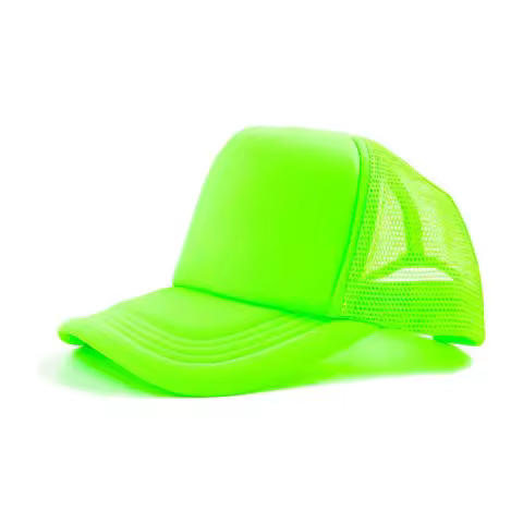 Plain Blank Neon Trucker Hat 5 Panel Summer Baseball Cap Mesh Back Snapback Adjustable