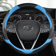 Toyota Carbon Fiber Leather Car Steering Wheel Cover For Toyota Vios Wigo Fortuner Rush