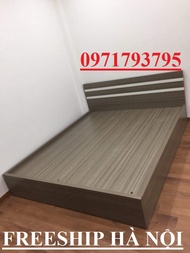 Giường ngủ gỗ công nghiệp mdf 1m6X2m kèm chỉ trắng – Màu 7328