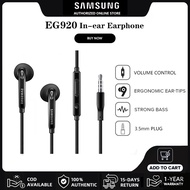 Samsung Headset Full Bass AKG Earphone Original EO-EG920 In-Ear Headphones | 3.5MM Edition Hi-Res Audio Earphones | 3-Button With Mic Voice Volume Control | For S10 S9 S8 S7 S6 A30 A50 A70