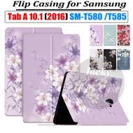 For Samsung Galaxy Tab A 10.1 (2016) Tablet PC A6 T580 T585 SM-T585 Tablet Case Tab A 10.1 With S-Pen SM-P585 SM-P580 High Quality PU Leather Fashion Flowers Stand Flip Cover