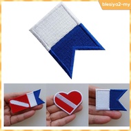 [BlesiyaedMY] Alpha Flag diver Flag Patch Badge Scuba Diving  Embroidered Decorative Patches