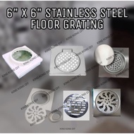 6"X6" Stainless Steel Grating Floor Trap Cover Drain Anti Cockroach Bathroom Penutup Lubang Tandas B