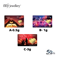 MJ Jewellery 5G Gold Collection 999.9/24K Sweet Heart Series Gold Bar F41 (0.5g / 1g / 3g)