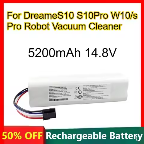 14.8V 5200mAh Rechargeable Lithium Battery for Dreame S10 S10Pro W10/s Pro Robot Vacuum Cleaner Rech