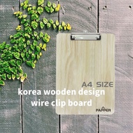 [DOSSVETT] PAPPER KOREA DESIGN WOODEN WIRE CLIP BOARD FILE A4SIZE