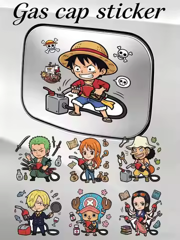 ONE PIECE LUFFY ZORO Universal Gas Tank Cap Sticker Car Styling Vinyl Decal Waterproof Sticker