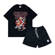 Lazyduck Bundling T-shirt and Shorts for Men and Women Unisex Chicago Bulls Duck Team