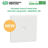 Schneider Vivace E RJ6 Cat6 1 Gang White Data Socket - KBN31RJ6_WE