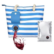 Wine Tote Bag Beach Wine Cooler Bags Purse for Travel Gift Leakproof Insulated Wine Carrier with Hid