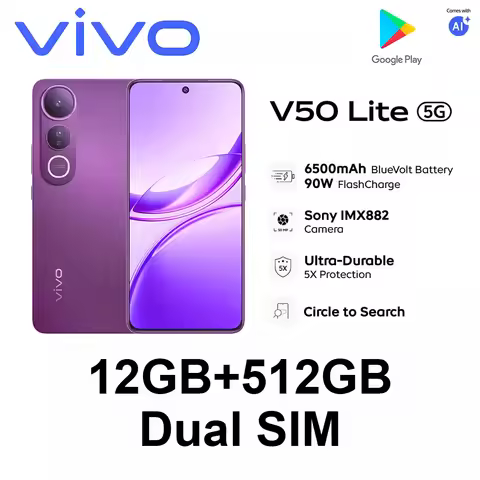 NEW VIVO V50 Lite 5G Smartphone Global Version | 6500mAh Huge Battery + 90W Fast Charging | 50MP Son
