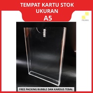 ACRYLIC WAREHOUSE STOCK CARD HOLDER 3 MM THICKNESS - ACRYLIC STOCK OPNAME CARD STORAGE BOX - A5 ACRY