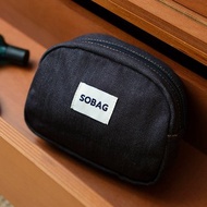 sobag日系文藝大容量收納布包女丹寧牛仔布護理證件包輕便化妝包