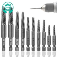 Screw Extractor Set,10 Pcs Screw Extractor,1/4inch Hex Shank Broken Screw Extractor,Screw Remover & 