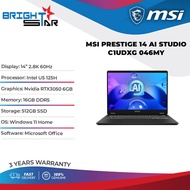 MSI Prestige 14 AI Studio C1UDXG-046MY Laptop - 14" 2.8K 60Hz/U5-125H/16GB DDR5/512GB SSD/RTX3050/Wi