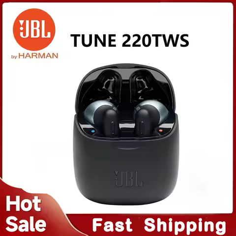 JBL Tune 220TWS Bluetooth 5.0 Wireless Earphones Stereo with Bass Sound, Noise Reduction Mic Headset