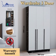 MESRA - 3 Door Wardrobe  / Almari Baju / Almari Pakaian / Alamri Murah / Almari besar Ready Stock / 