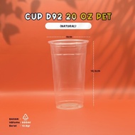 Gelas Cup Plastik 20 OZ PET - Cup Bening Polos - Cup Plastik tebal-D92