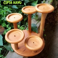KAYU Cake stand 5 tiers Inner Size 8cm Wooden cake stand