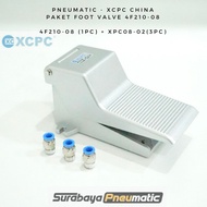 PACKAGE - Pneumatic Foot Valve - Air Foot Switch 4F210-08 + Fitting