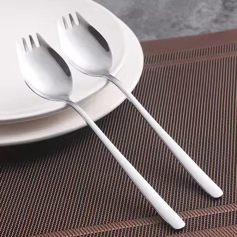 304 Stainless Steel Fork Household Spork Spoon One Salad Spoon Cake Fruit Fork Western Fork Tablewar