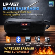 LP-V57 Super Bass Bluetooth Speaker Wireless FM Radio USB TF Card Mini Portable Speaker with Handsfr