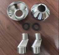 不銹鋼電鍍 4分 加高20mm 錐形三角閥龍頭裝飾蓋 全新304不銹鋼水喉配件廁所浴缸單把冷熱水龍頭 （SB）廚房入牆式混合冷熱水龍頭*2 不銹鋼冷熱水龍頭配件 Shower Spare Parts 