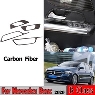 Auto Interior Sticker Accessories For Mercedes Benz B Class W247 GLB X247 Real Carbon Fiber Door Han