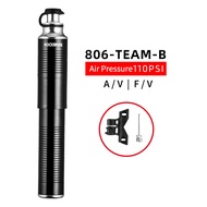 ROCKBROS Bike Bicycle Pump Mini Portable 110 PSI Pressure Aluminum Alloy For MTB Air Pump Cycling Ti