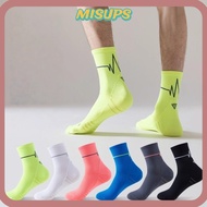 MISUPS Mountain Bike Sock, Professional Striped Cycling Socks,  Breathable Moisture-Wicking Football