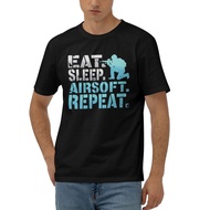 Eat Sleep Airsoft Repeat Fashion Clothing Round T Shirt
