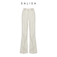 SALISA - PANTS FW24 Flare High Waist Vegan Leather กางเกงขายาว