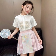 马面裙女童春装2025新款儿童汉服新中式套装春秋款女孩中国风裙子