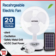 City Goods GD 20inches Rechargeable fan with solar panel GD-8019 Portable and Eco-Friendly Cooling a