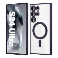 Samsung Galaxy S24 S23 S22 Ultra Plus S23 FE Plating Magnetic Magsafe Cases Wireless Charging Transp