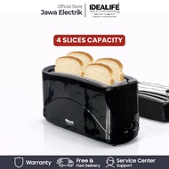 Idealife Toaster Pop Up Idealife Bt 4001 Contains 4 Slice Bread + Bun Warmer Pembakar Roti Toaster B